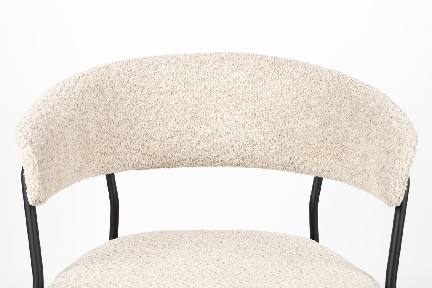 Armlehnstuhl Zeri Black in beige präsentiert im Onlineshop von KAQTU Design AG. Stuhl mit Armlehne ist von White Label Living