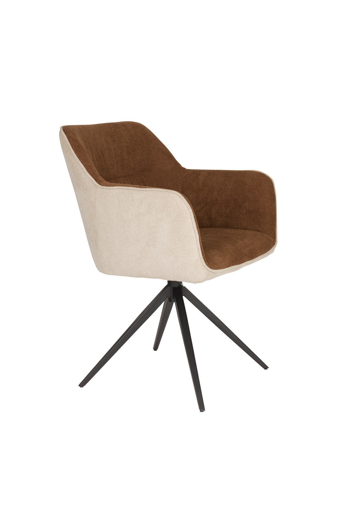 Sessel Daley Beige/Braun in Braun präsentiert im Onlineshop von KAQTU Design AG. Schalenstuhl mit Armlehne ist von White Label Living