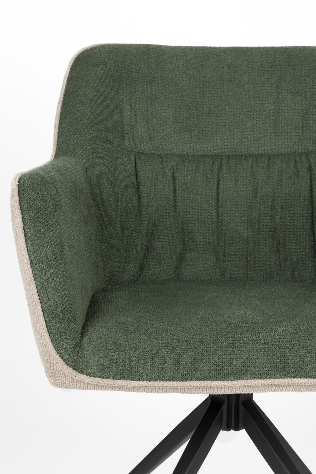 Sessel Daley Beige/Grün in Braun präsentiert im Onlineshop von KAQTU Design AG. Schalenstuhl mit Armlehne ist von White Label Living