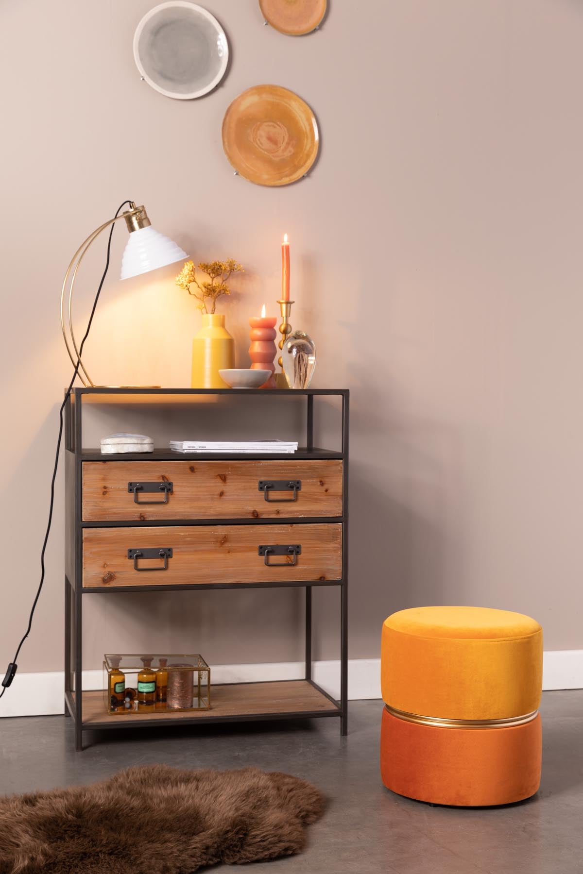 Hocker BUBBLY in Orange präsentiert im Onlineshop von KAQTU Design AG. Pouf ist von White Label Living