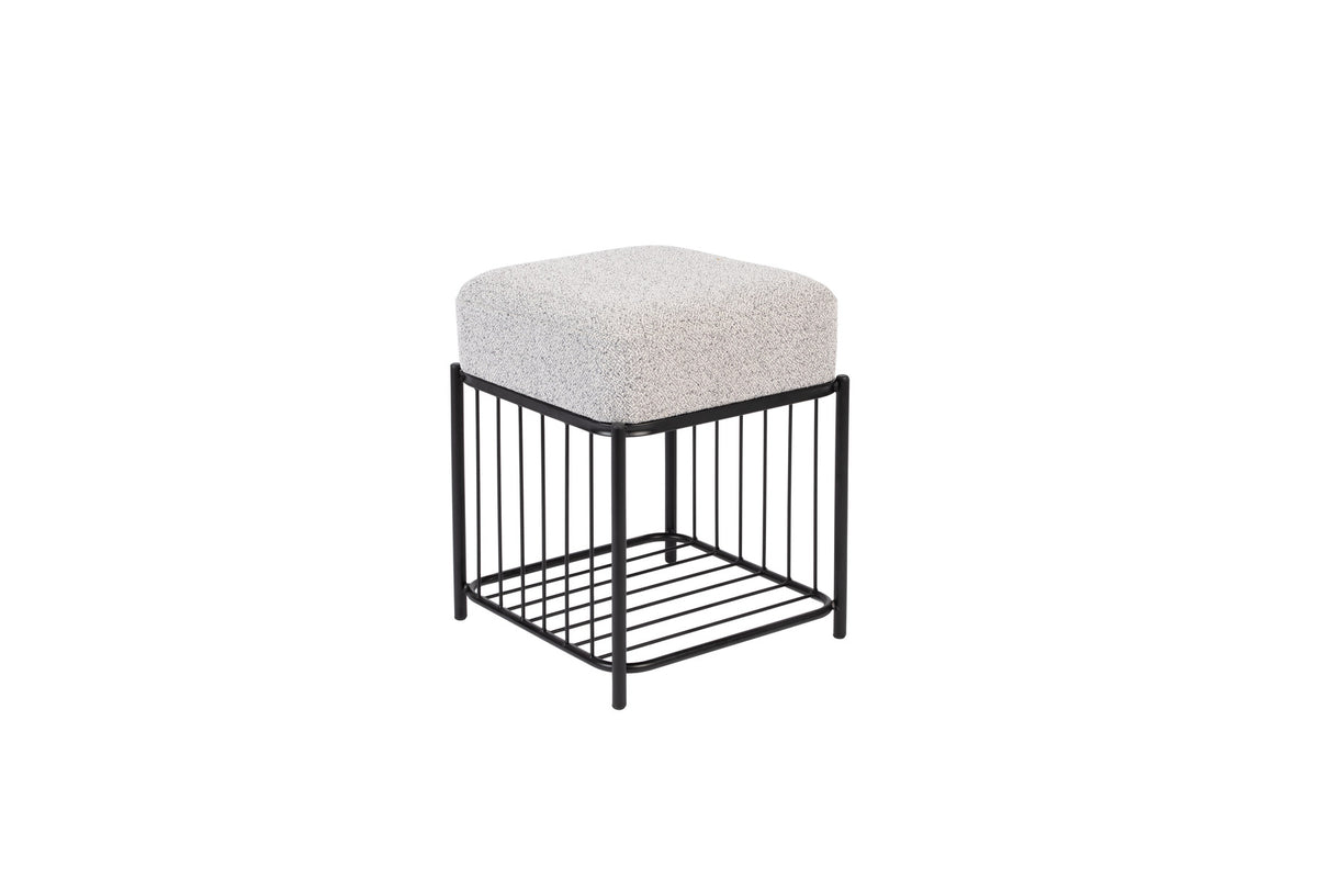Hocker Milou in Grau/Schwarz präsentiert im Onlineshop von KAQTU Design AG. Hocker ist von White Label Living