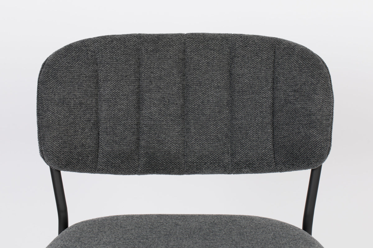 Barstuhl Jolien gepolstert in Grau präsentiert im Onlineshop von KAQTU Design AG. Barstuhl ist von White Label Living