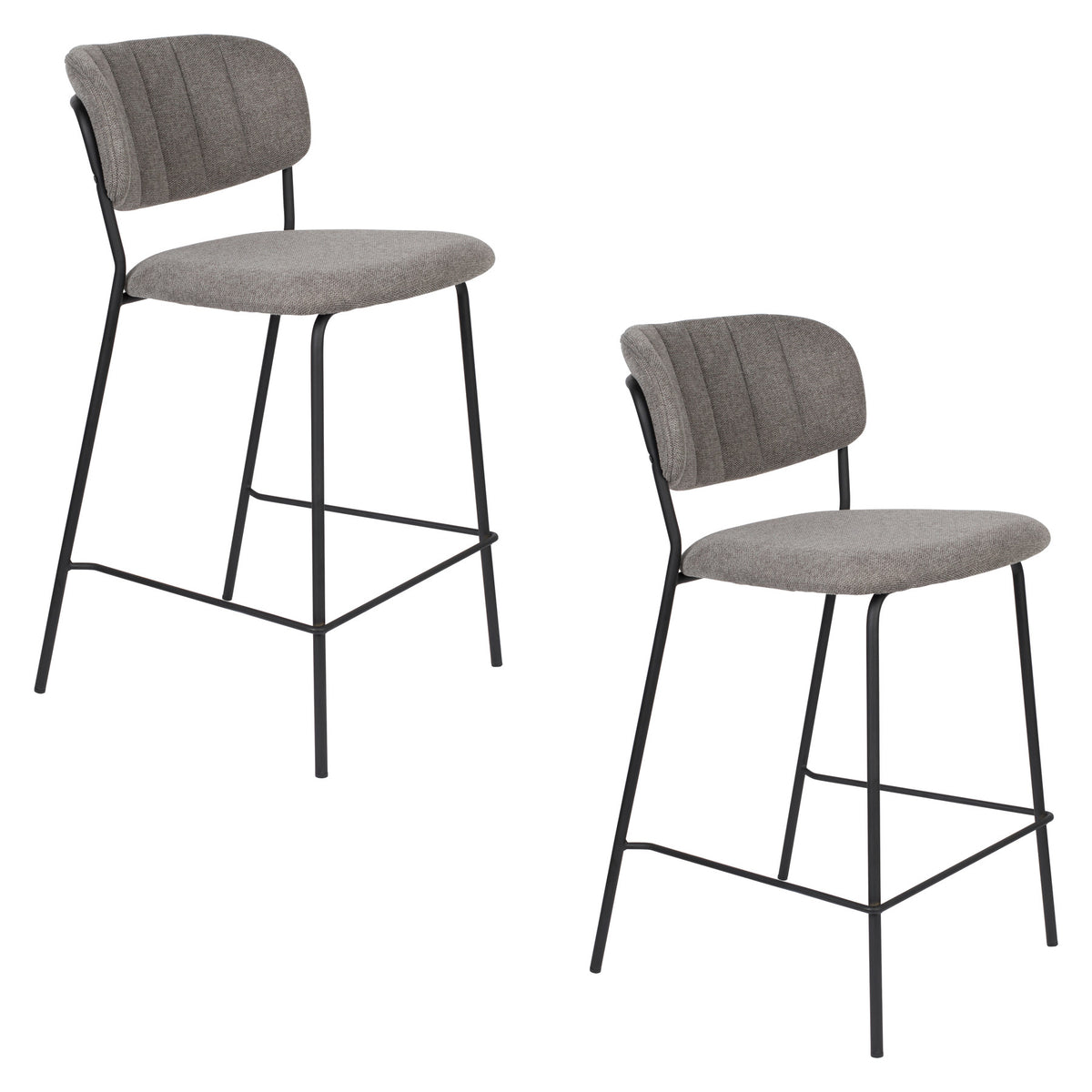Barstuhl Jolien gepolstert in Grau präsentiert im Onlineshop von KAQTU Design AG. Barstuhl ist von White Label Living