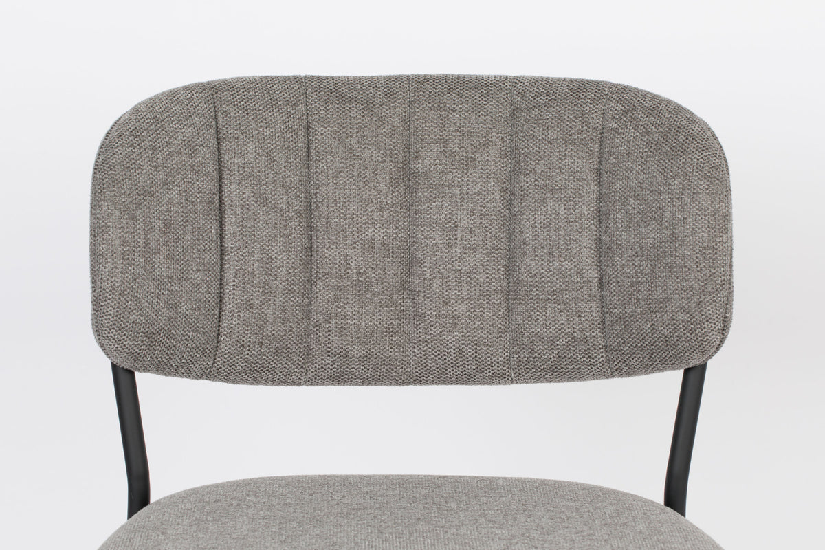 Barstuhl Jolien gepolstert in Grau präsentiert im Onlineshop von KAQTU Design AG. Barstuhl ist von White Label Living