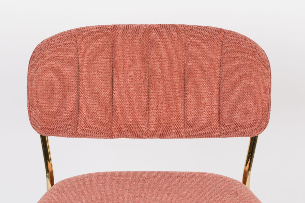 Barstuhl Jolien gepolstert in Rosa präsentiert im Onlineshop von KAQTU Design AG. Barstuhl ist von White Label Living
