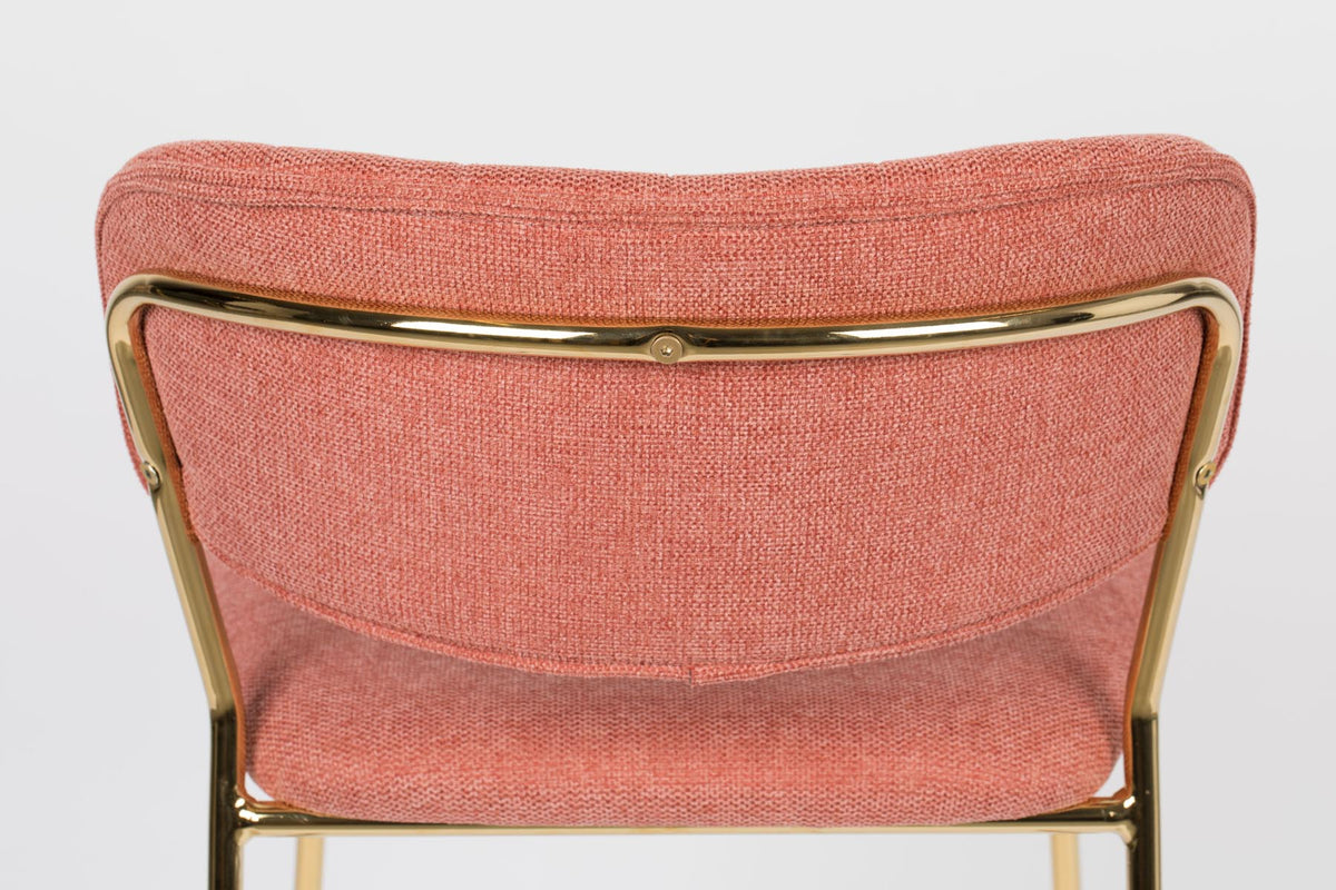Barstuhl Jolien gepolstert in Rosa präsentiert im Onlineshop von KAQTU Design AG. Barstuhl ist von White Label Living