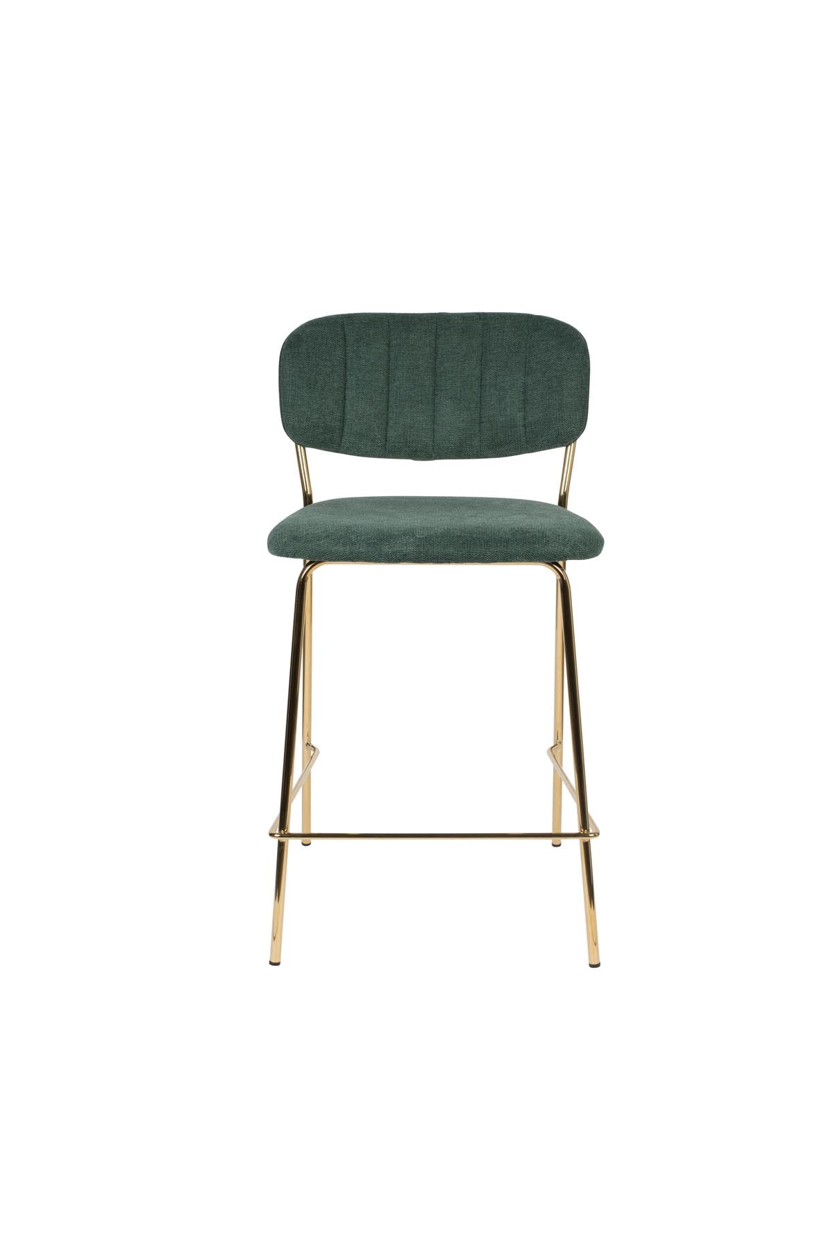 Barstuhl Jolien gepolstert in Gold/Dunkelgrün präsentiert im Onlineshop von KAQTU Design AG. Barstuhl ist von White Label Living