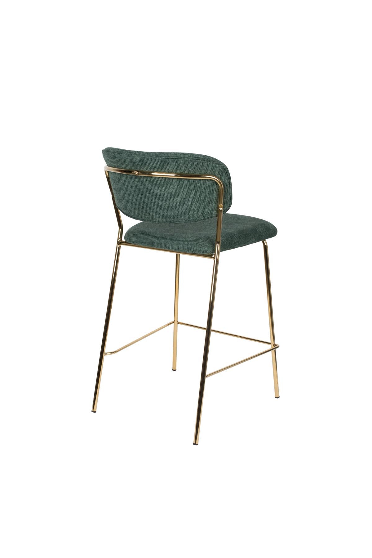 Barstuhl Jolien gepolstert in Gold/Dunkelgrün präsentiert im Onlineshop von KAQTU Design AG. Barstuhl ist von White Label Living