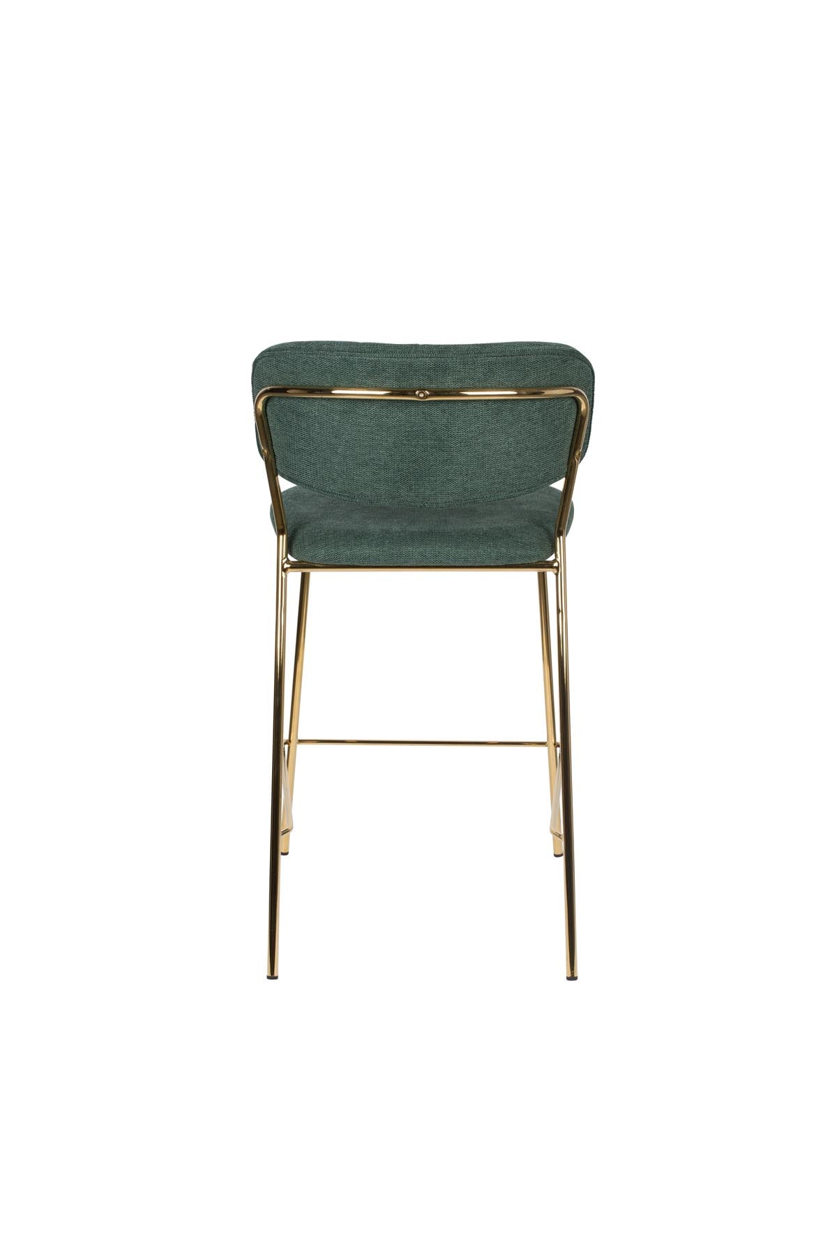 Barstuhl Jolien gepolstert in Gold/Dunkelgrün präsentiert im Onlineshop von KAQTU Design AG. Barstuhl ist von White Label Living