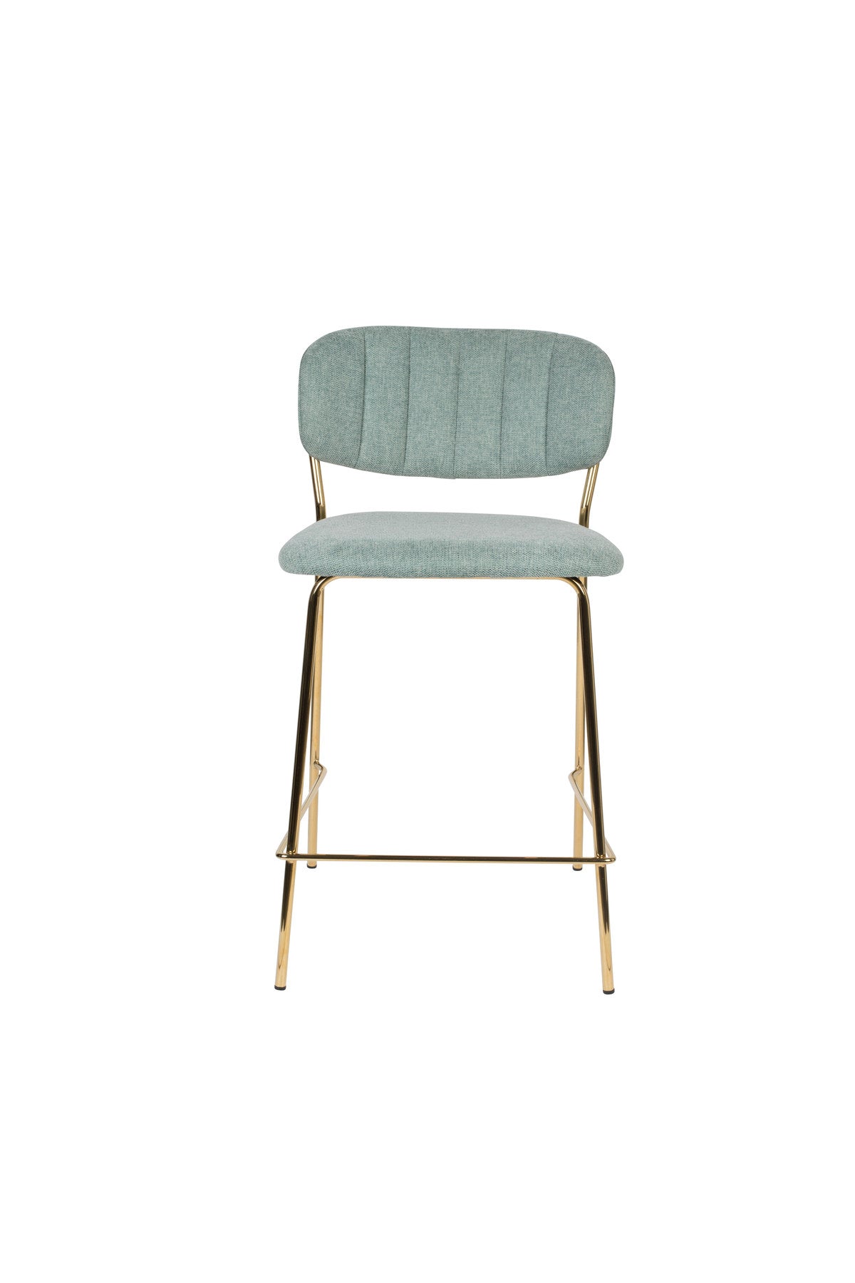 Barstuhl Jolien gepolstert in Gold/Hellgrün präsentiert im Onlineshop von KAQTU Design AG. Barstuhl ist von White Label Living