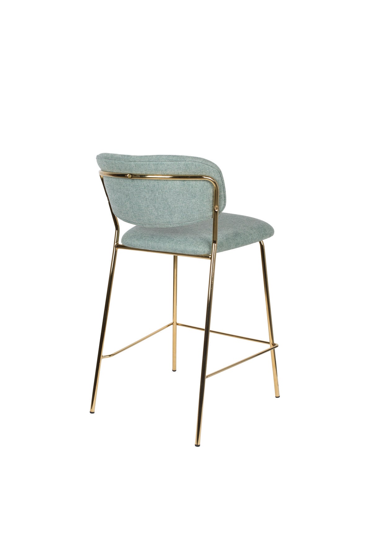 Barstuhl Jolien gepolstert in Gold/Hellgrün präsentiert im Onlineshop von KAQTU Design AG. Barstuhl ist von White Label Living