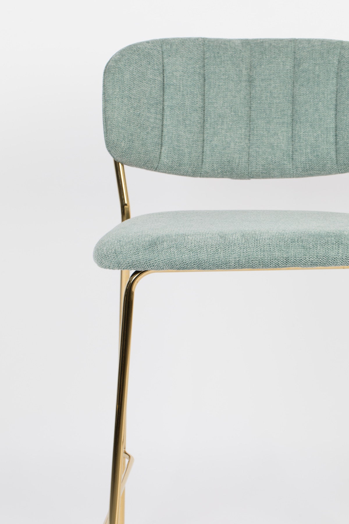 Barstuhl Jolien gepolstert in Gold/Hellgrün präsentiert im Onlineshop von KAQTU Design AG. Barstuhl ist von White Label Living