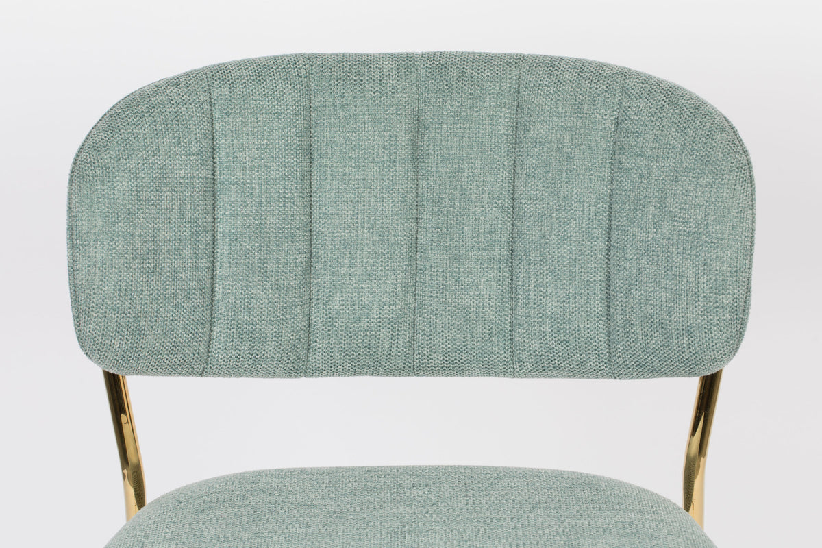 Barstuhl Jolien gepolstert in Gold/Hellgrün präsentiert im Onlineshop von KAQTU Design AG. Barstuhl ist von White Label Living