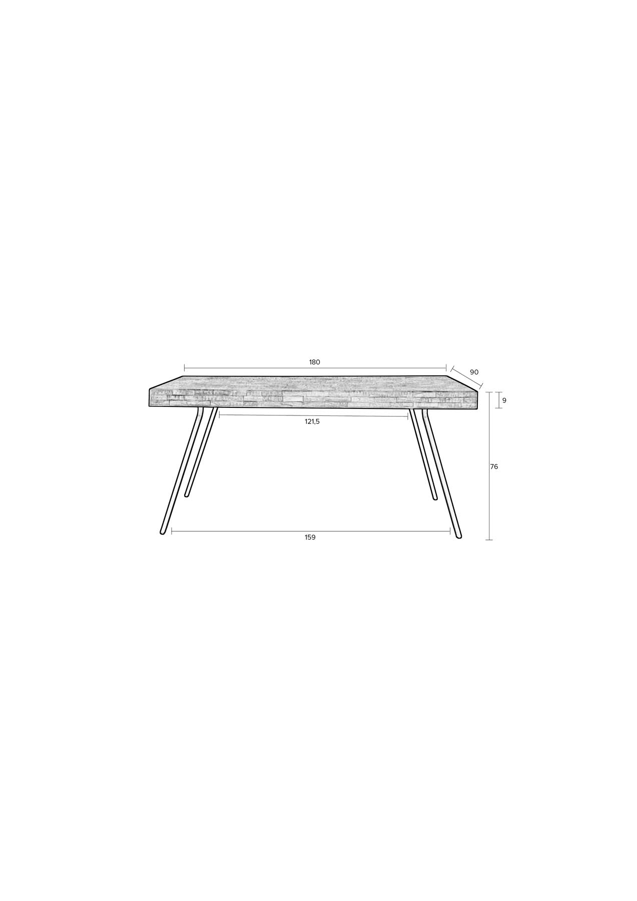 Tisch Suri in Natur präsentiert im Onlineshop von KAQTU Design AG. Esstisch ist von White Label Living