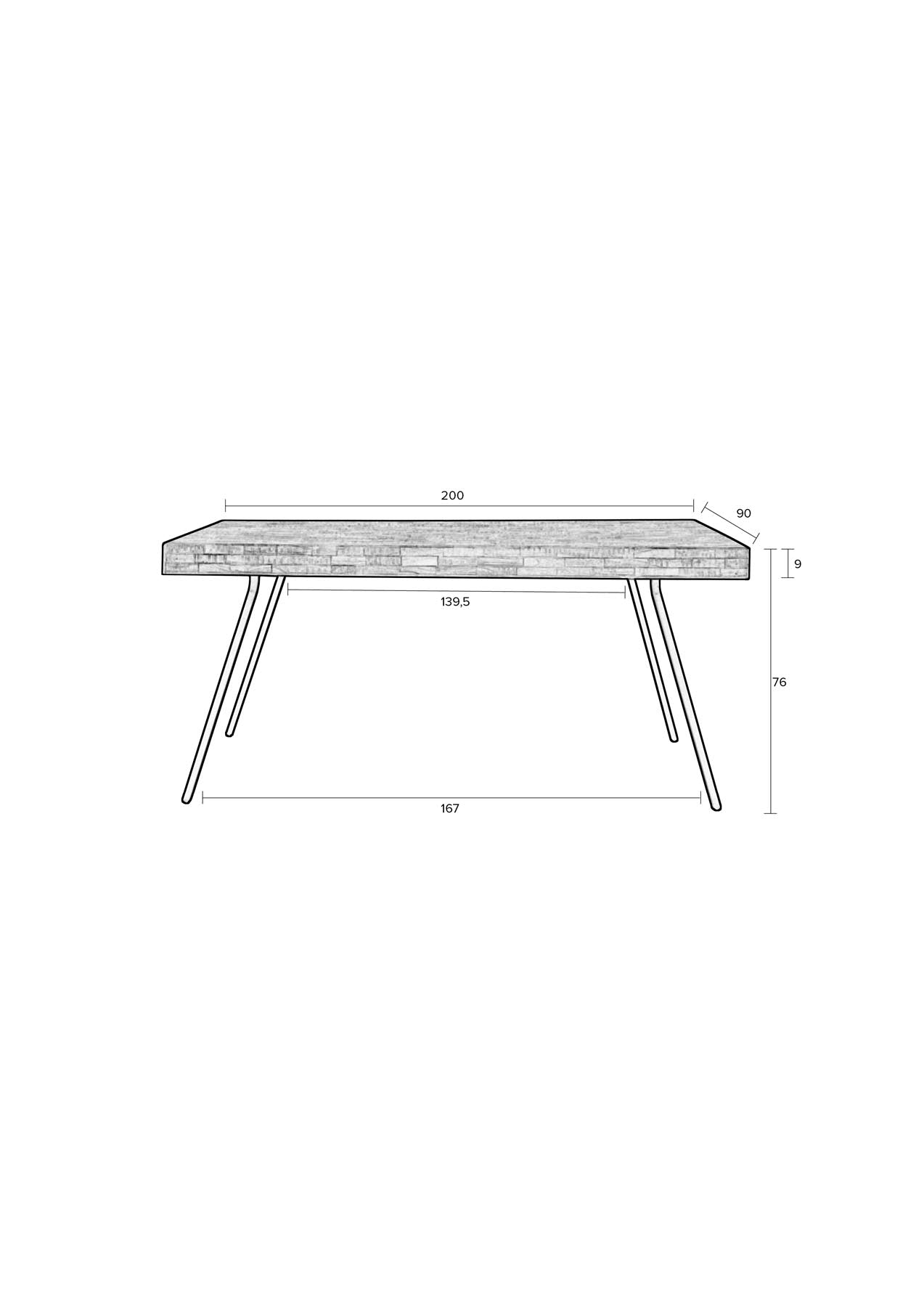 Tisch Suri in Natur präsentiert im Onlineshop von KAQTU Design AG. Esstisch ist von White Label Living