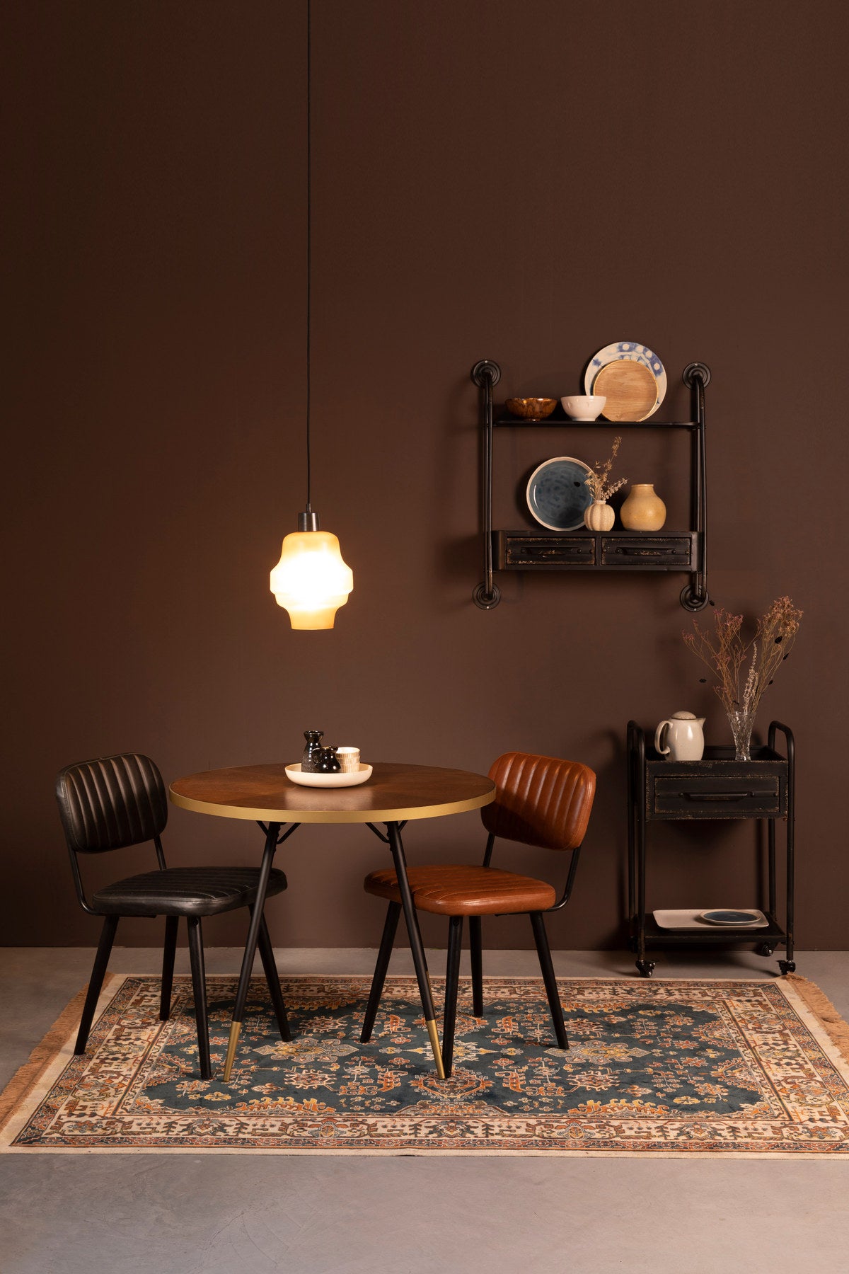 Tisch DENISE rund in Mehrfarbig präsentiert im Onlineshop von KAQTU Design AG. Esstisch ist von White Label Living