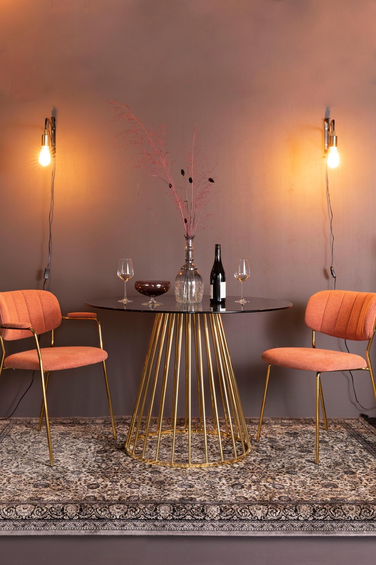 Tisch FLORIS in Grau/Gold präsentiert im Onlineshop von KAQTU Design AG. Esstisch ist von White Label Living