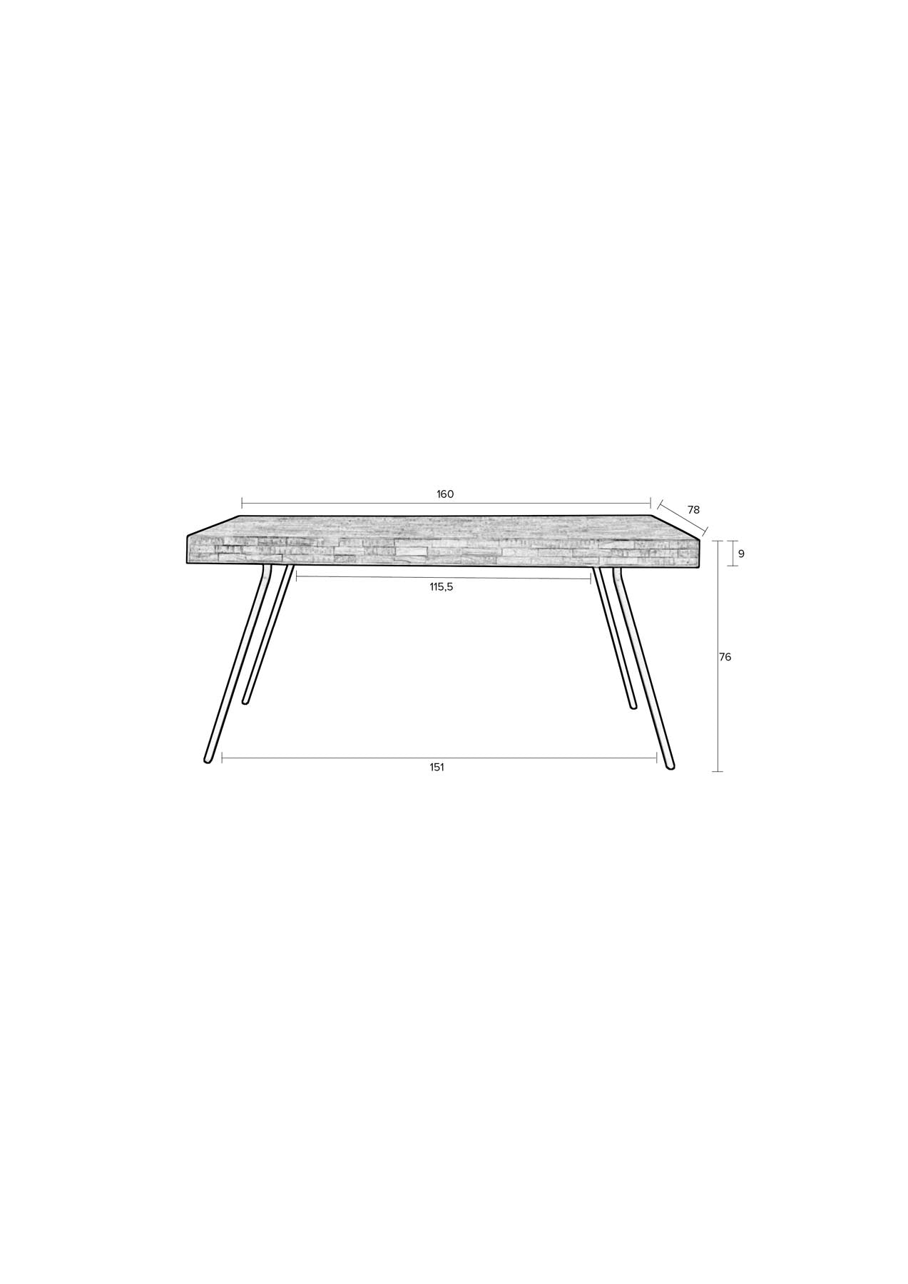 Tisch Suri in Schwarz präsentiert im Onlineshop von KAQTU Design AG. Esstisch ist von White Label Living