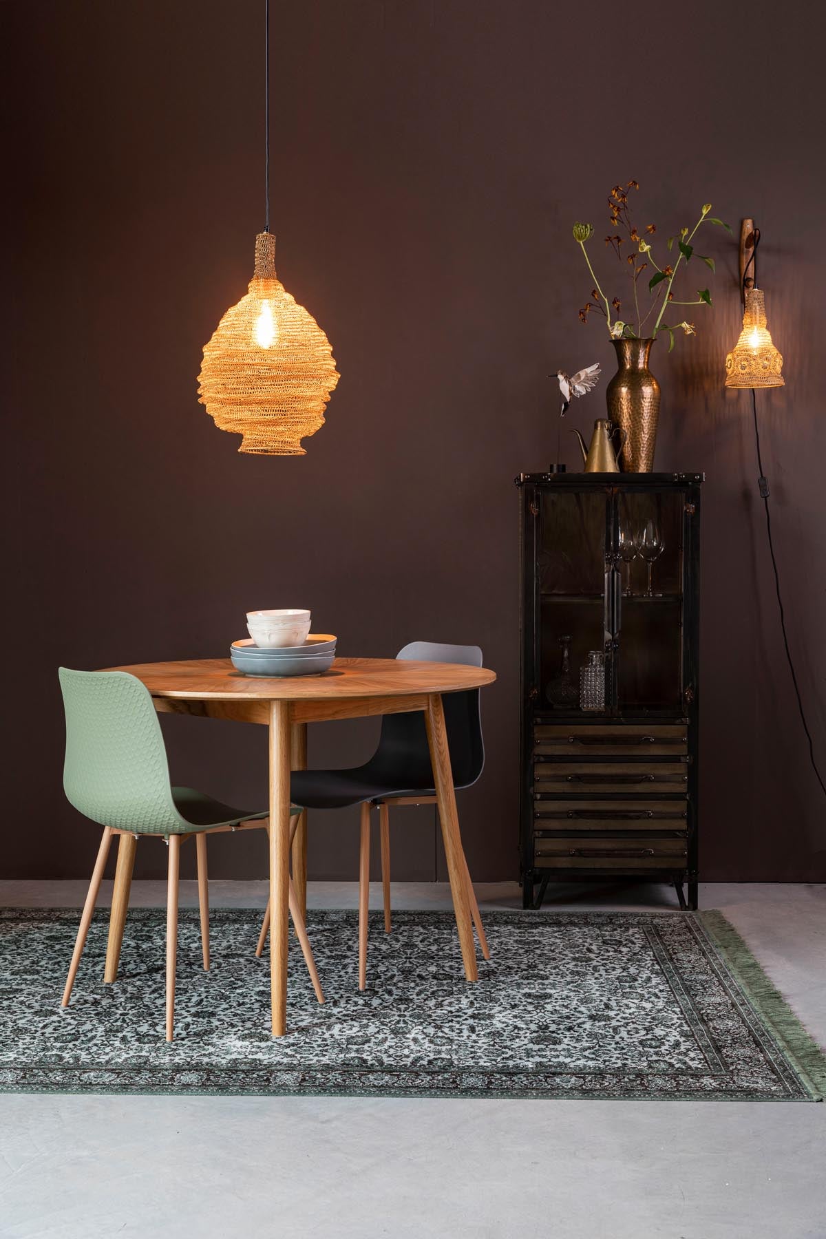 Tisch Fabio rund in Natur präsentiert im Onlineshop von KAQTU Design AG. Esstisch ist von White Label Living