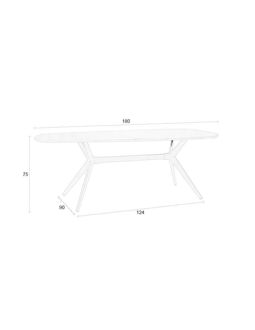 Tisch Chase Organic Rechteckig in beige präsentiert im Onlineshop von KAQTU Design AG. Esstisch ist von White Label Living