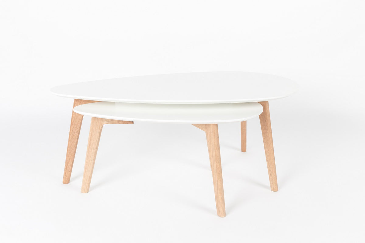 Beistelltisch Drop 2er Set in Weiss präsentiert im Onlineshop von KAQTU Design AG. Couchtisch ist von White Label Living