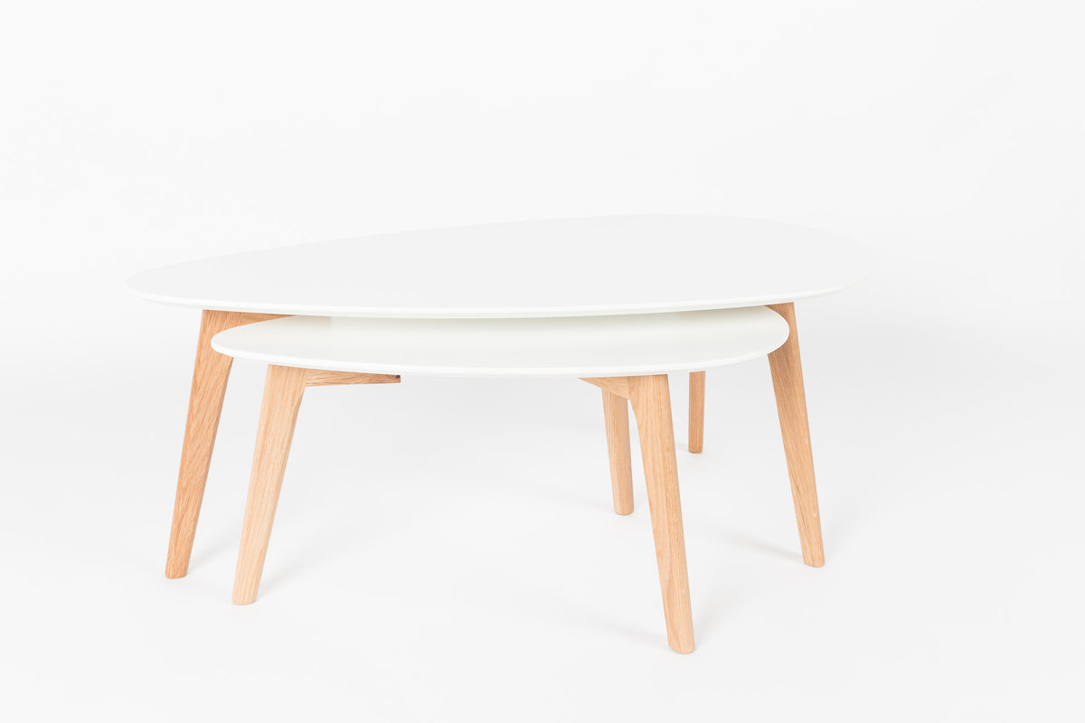 Beistelltisch Drop 2er Set in Weiss präsentiert im Onlineshop von KAQTU Design AG. Couchtisch ist von White Label Living