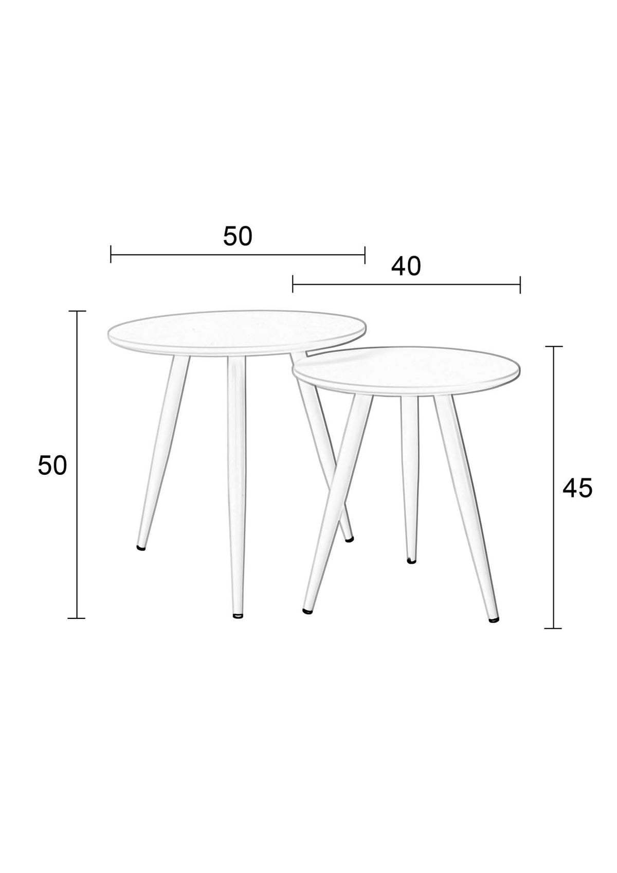 Beistelltisch Daven 2er Set in Weiss präsentiert im Onlineshop von KAQTU Design AG. Beistelltisch ist von White Label Living