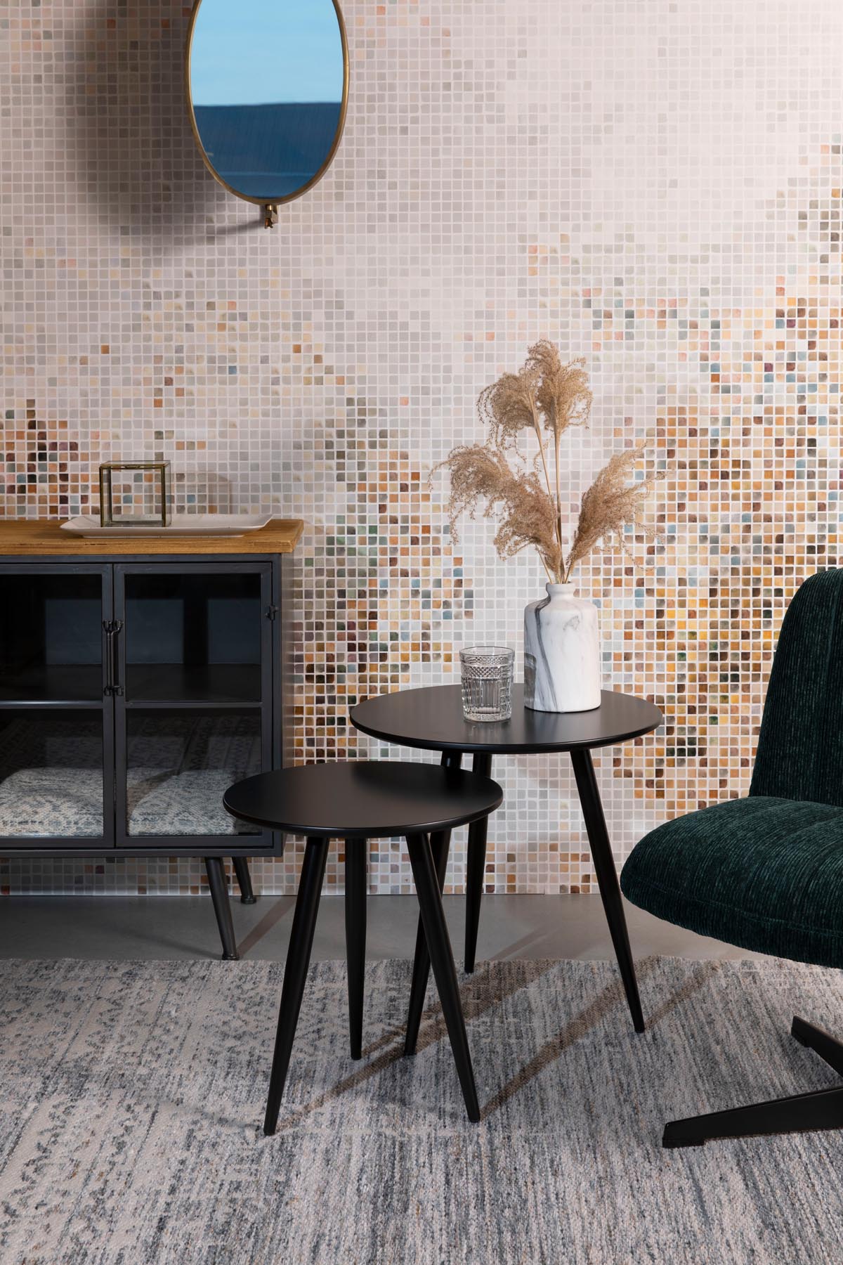 Beistelltisch Daven 2er Set in Schwarz präsentiert im Onlineshop von KAQTU Design AG. Beistelltisch ist von White Label Living