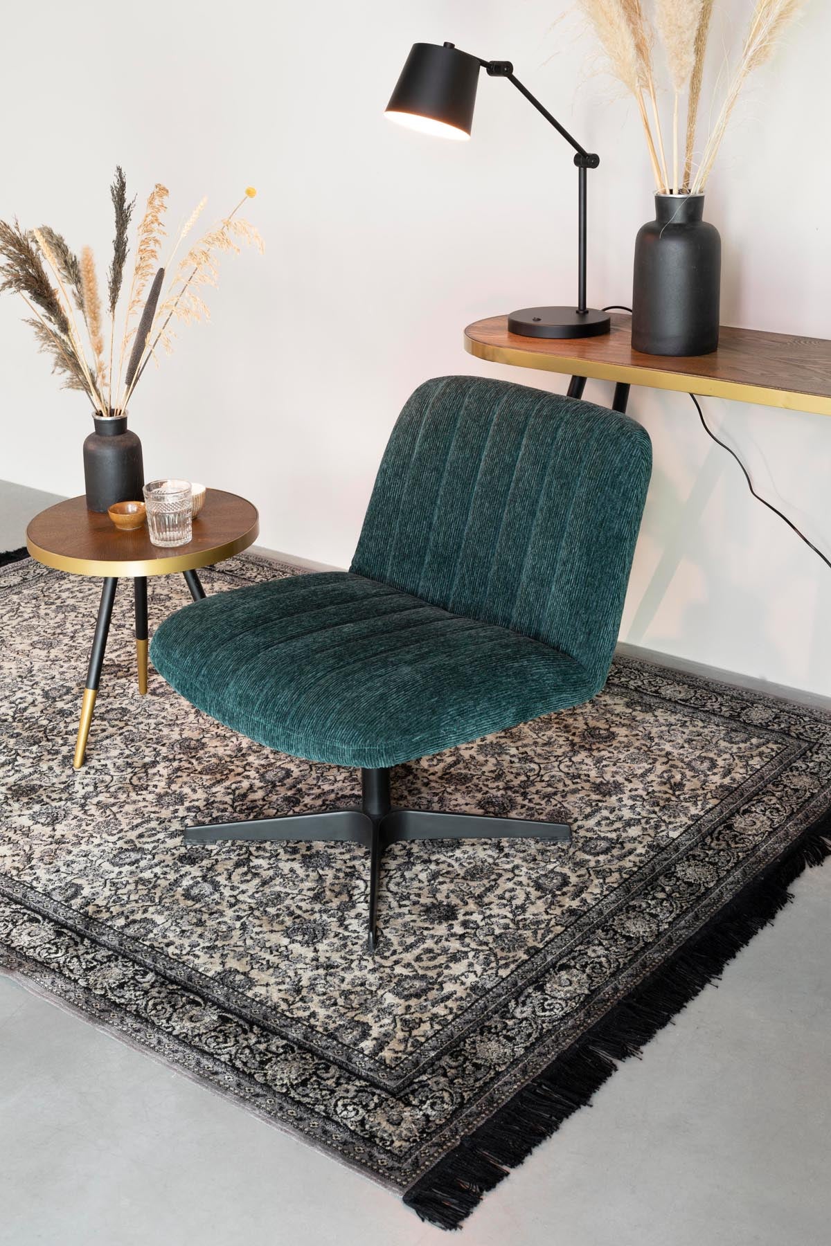 Beistelltisch DENISE in Holz/Schwarz/Gold präsentiert im Onlineshop von KAQTU Design AG. Beistelltisch ist von White Label Living