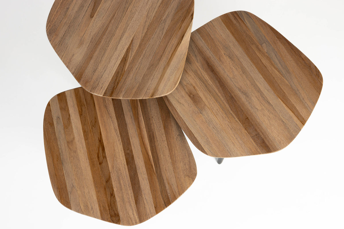Coffee Tisch Cuties (Set Of 3) in Braun präsentiert im Onlineshop von KAQTU Design AG. Beistelltisch ist von White Label Living