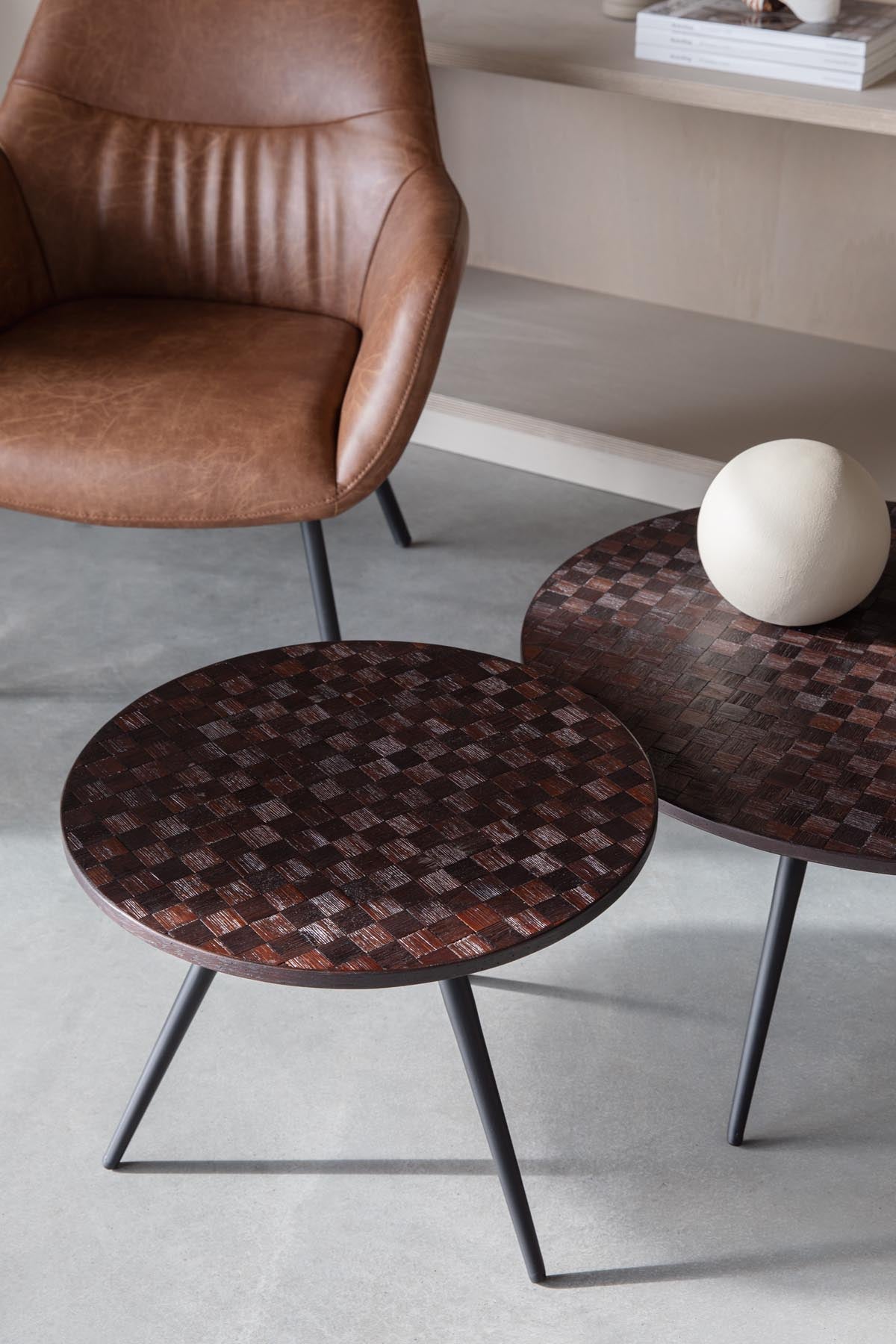 Webster Kaffee- und Beistelltisch 2er-Set in Braun präsentiert im Onlineshop von KAQTU Design AG. Couchtisch ist von White Label Living