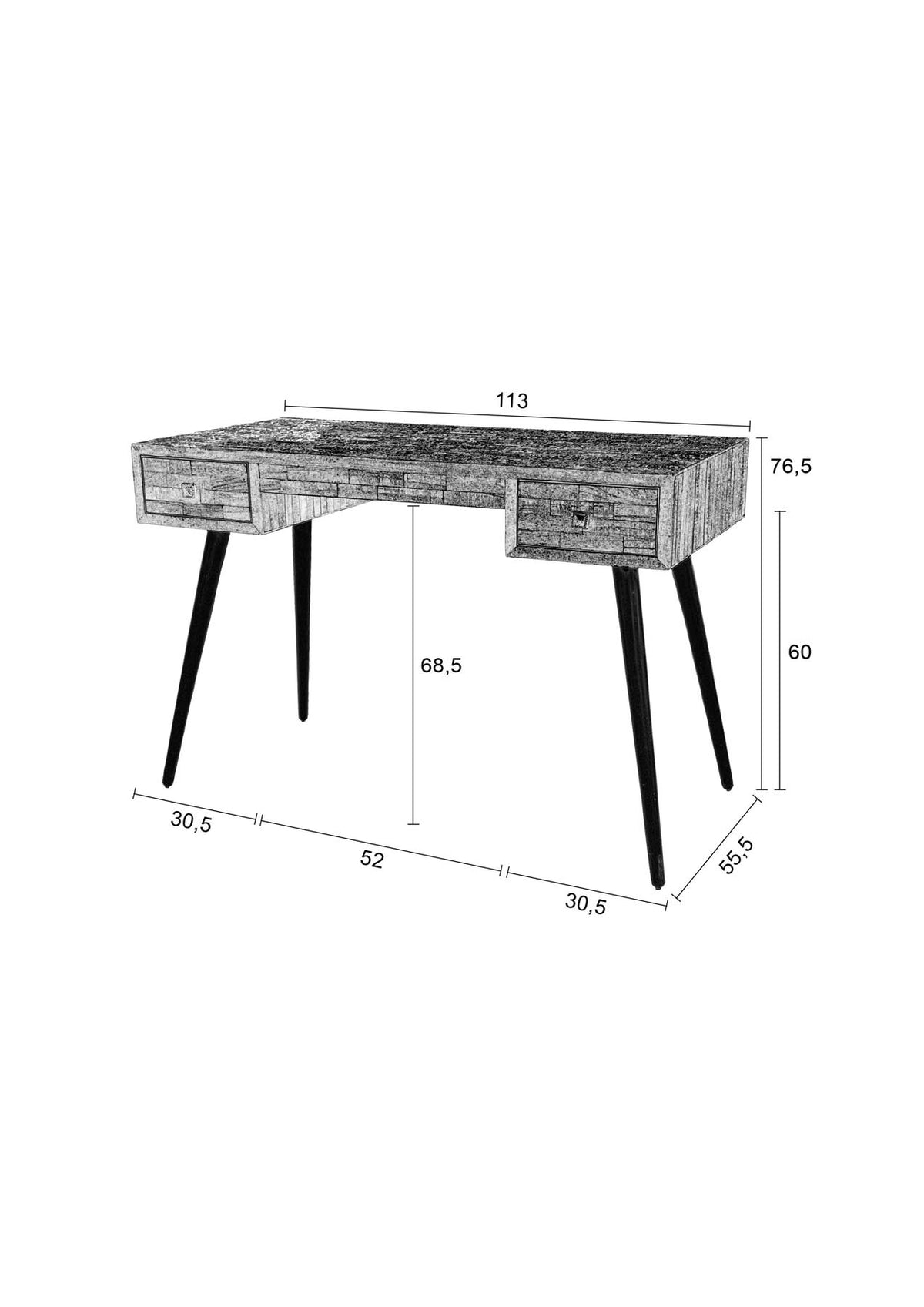 Schreibtisch LEO in Braun präsentiert im Onlineshop von KAQTU Design AG. Schreibtisch ist von White Label Living