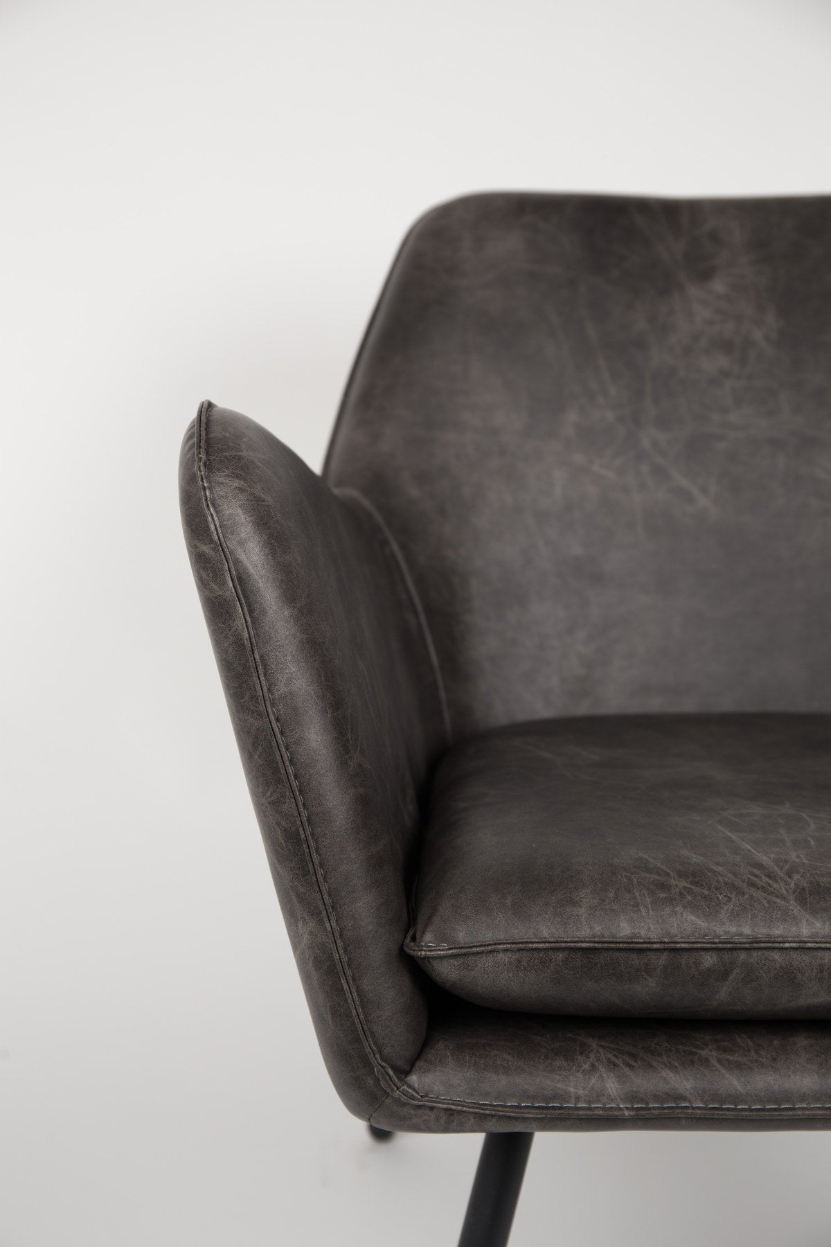 Sessel BON in Grau präsentiert im Onlineshop von KAQTU Design AG. Sessel mit Armlehnen ist von White Label Living