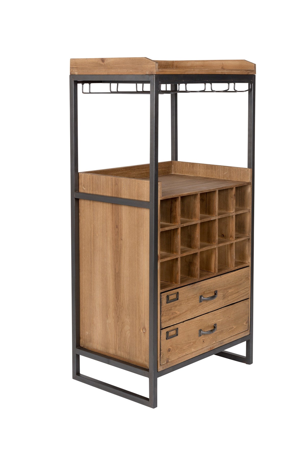 Cabinet EDGAR in Braun/Natur präsentiert im Onlineshop von KAQTU Design AG. Vitrine ist von White Label Living