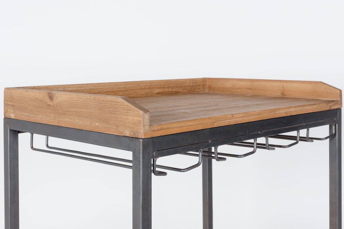 Cabinet EDGAR in Braun/Natur präsentiert im Onlineshop von KAQTU Design AG. Vitrine ist von White Label Living
