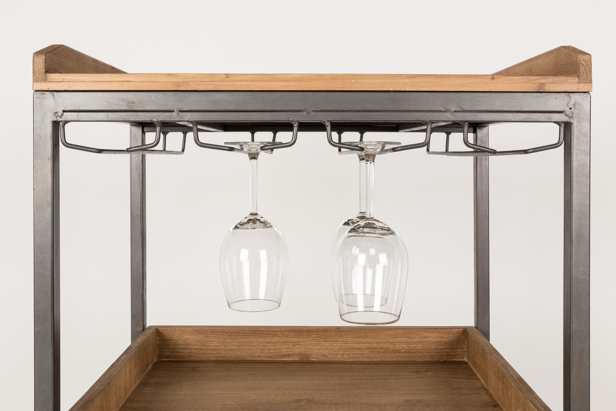 Cabinet EDGAR in Braun/Natur präsentiert im Onlineshop von KAQTU Design AG. Vitrine ist von White Label Living