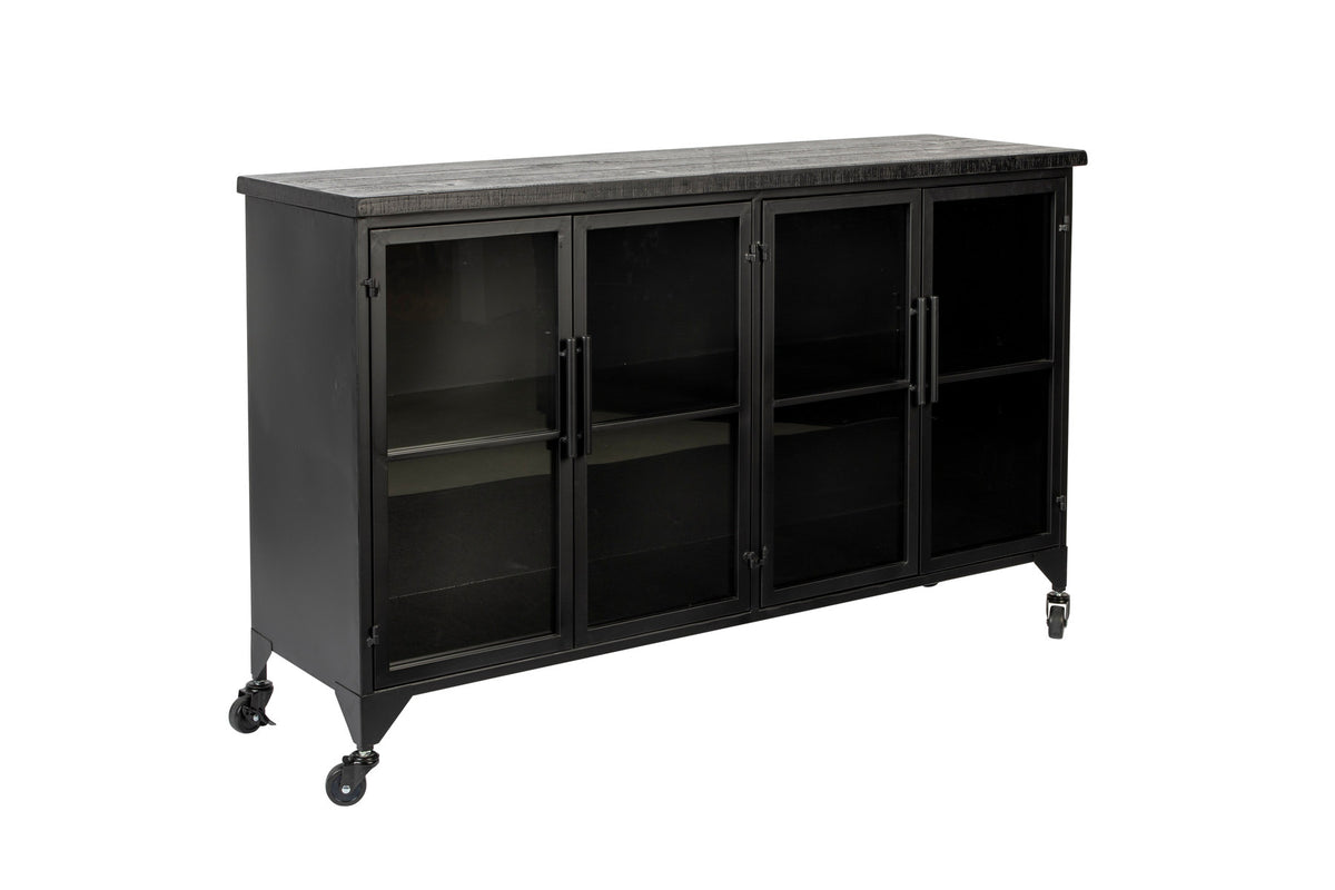 Cabinet FERRE in Schwarz präsentiert im Onlineshop von KAQTU Design AG. Vitrine ist von White Label Living