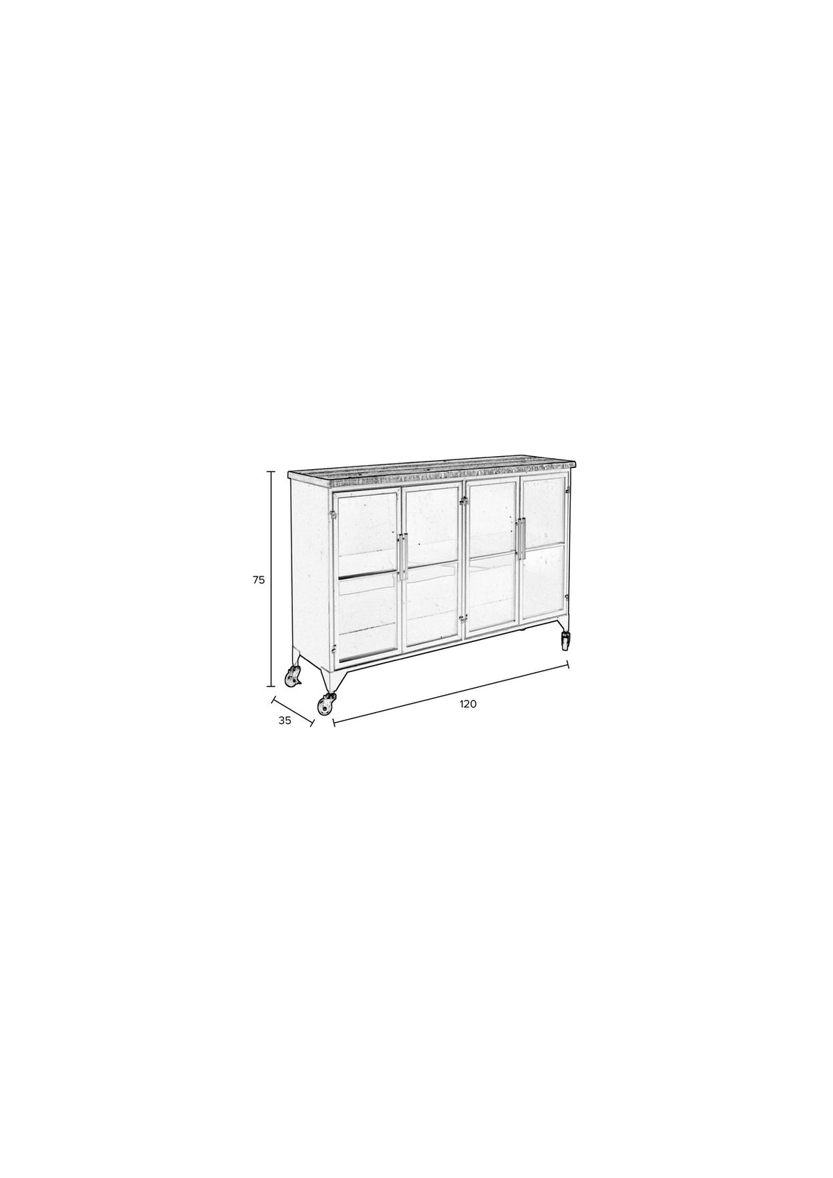 Cabinet FERRE in Schwarz präsentiert im Onlineshop von KAQTU Design AG. Vitrine ist von White Label Living