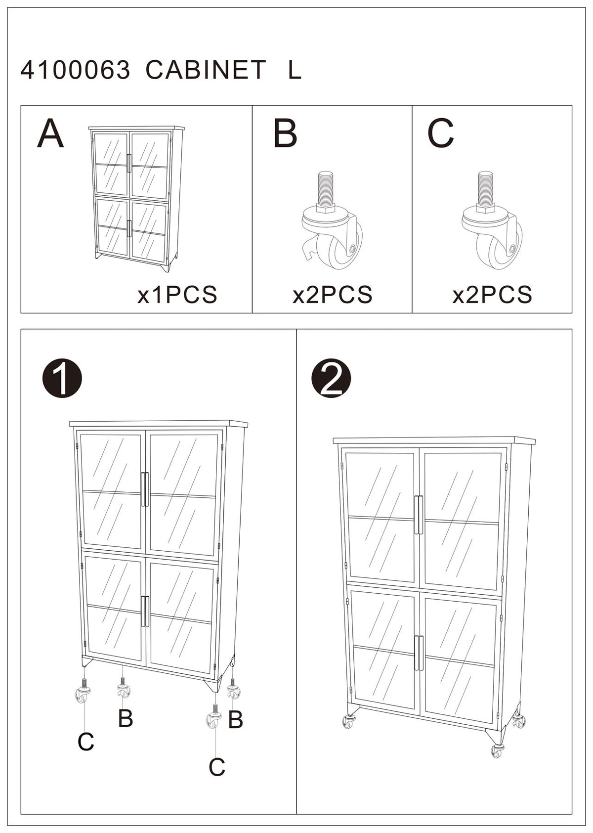 Cabinet FERRE in Schwarz präsentiert im Onlineshop von KAQTU Design AG. Vitrine ist von White Label Living