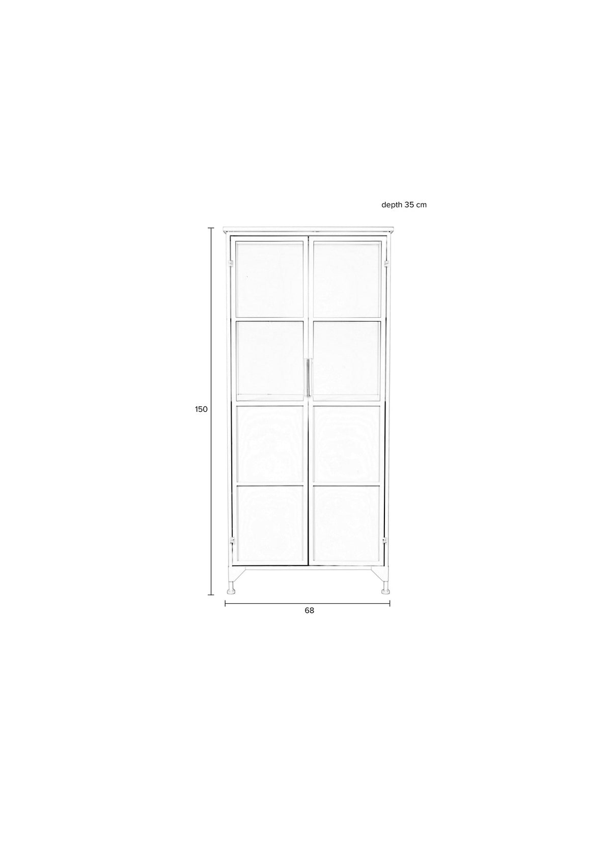 Cabinet MIYA HIGH 2türig in Weiss präsentiert im Onlineshop von KAQTU Design AG. Vitrine ist von White Label Living