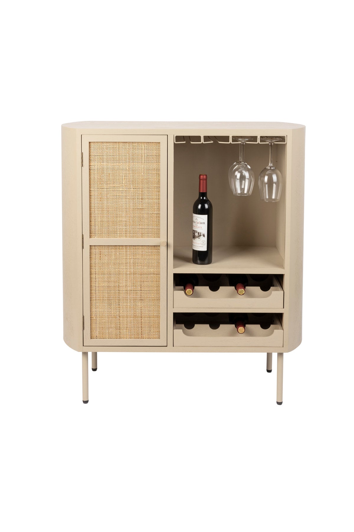Wein CABINET AMAYA LOW in beige präsentiert im Onlineshop von KAQTU Design AG. Weinregal ist von White Label Living