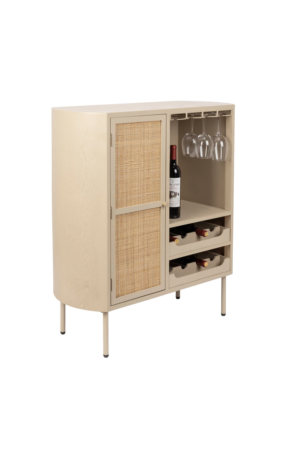 Wein CABINET AMAYA LOW in beige präsentiert im Onlineshop von KAQTU Design AG. Weinregal ist von White Label Living
