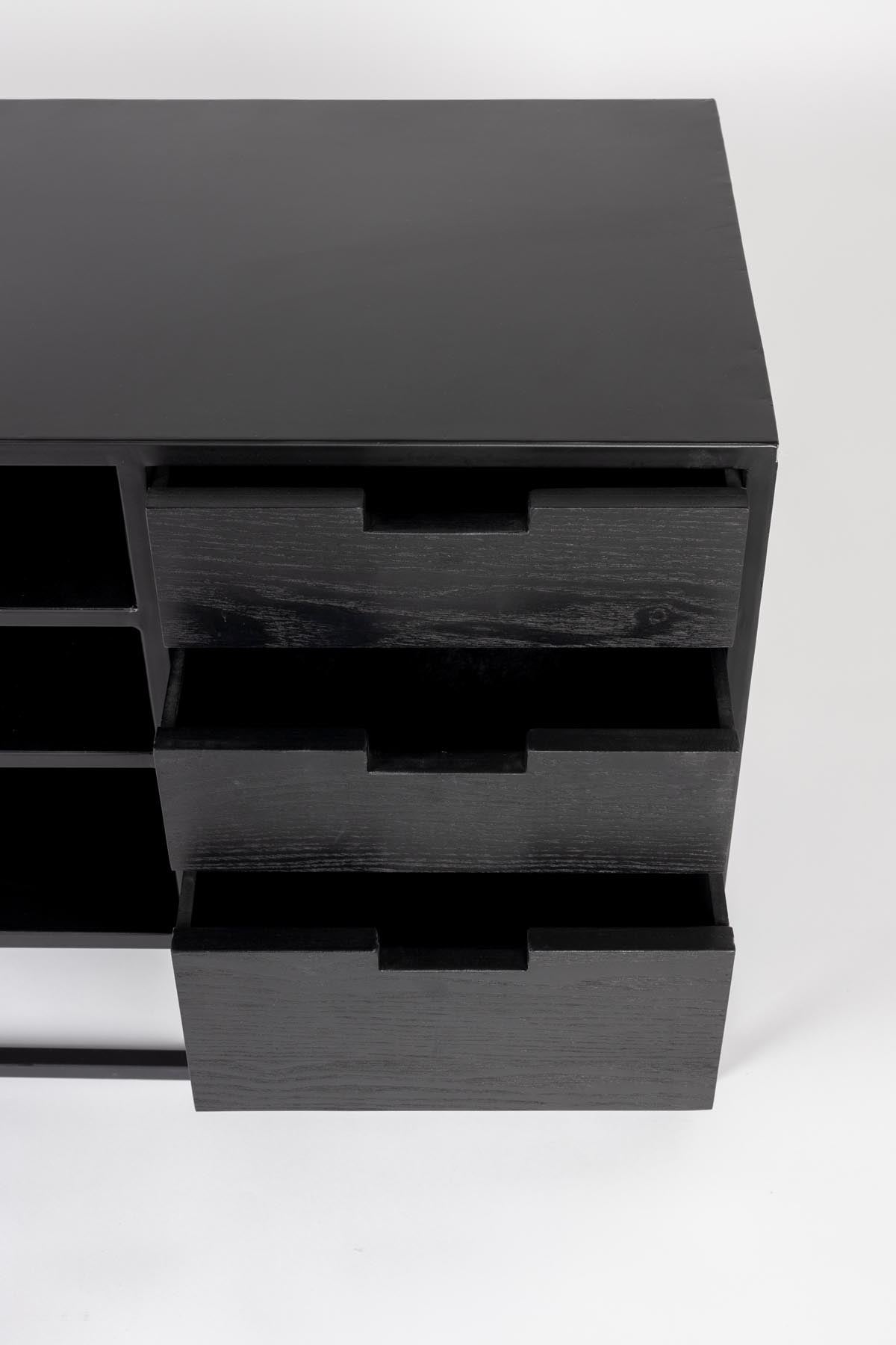Sideboard Guuji in Schwarz/Natur präsentiert im Onlineshop von KAQTU Design AG. Sideboard ist von White Label Living