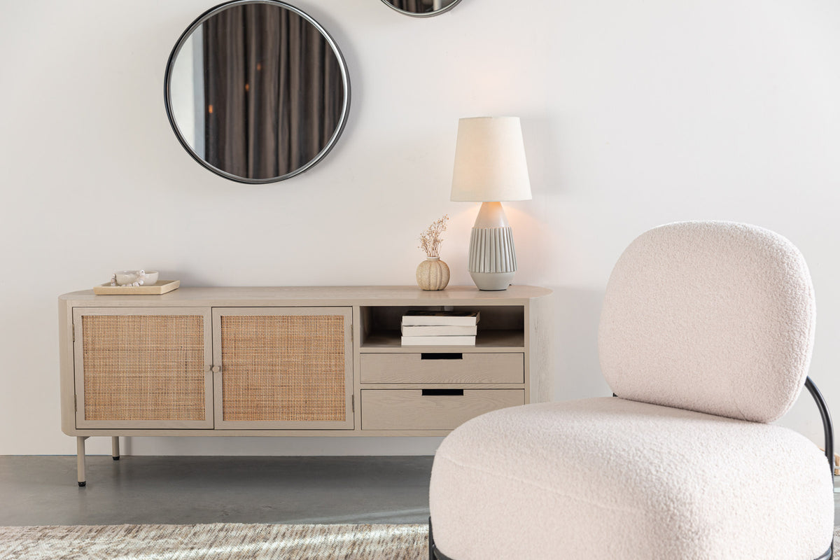Sideboard Amaya in beige präsentiert im Onlineshop von KAQTU Design AG. Sideboard ist von White Label Living