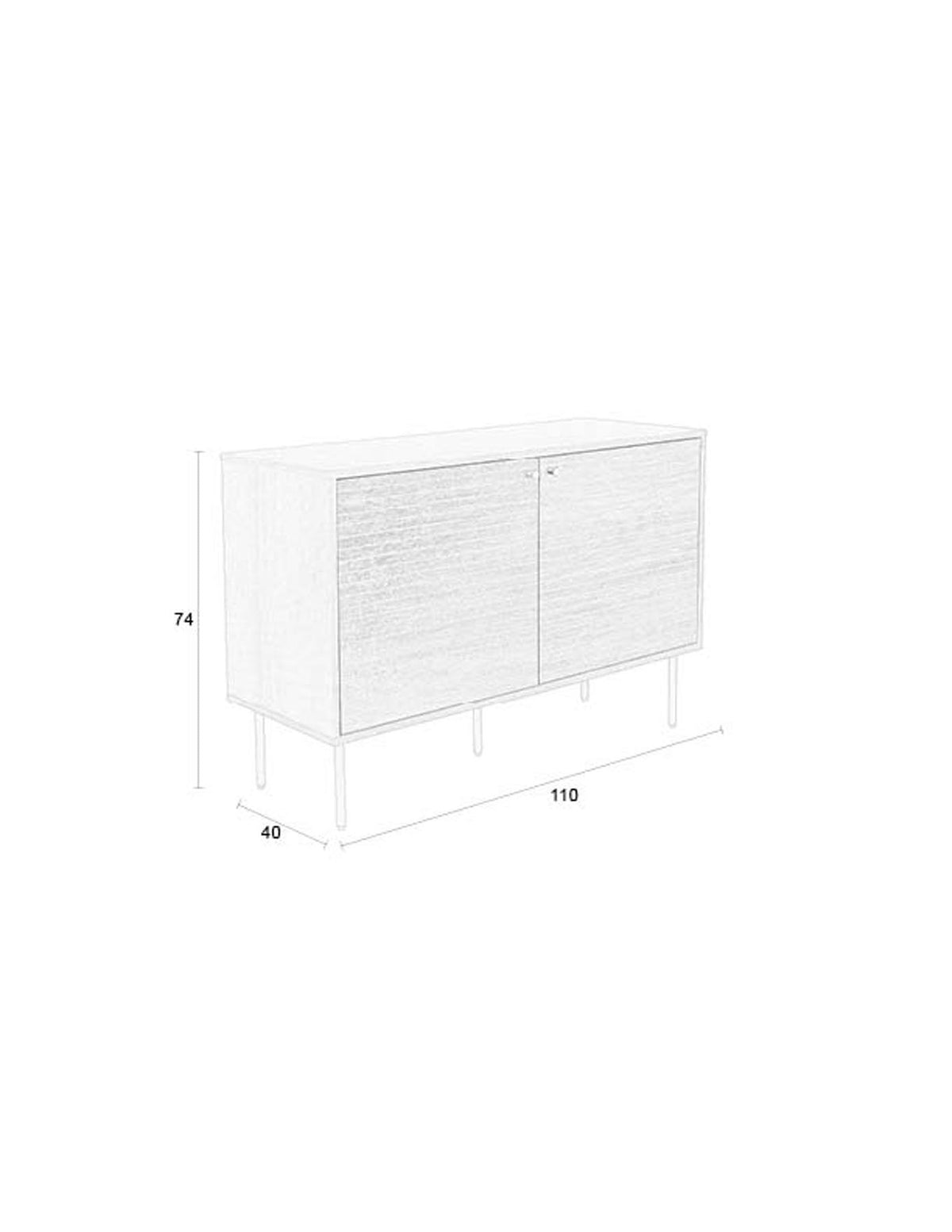 Sideboard Streifen Hoch in Braun präsentiert im Onlineshop von KAQTU Design AG. High-Sideboard ist von White Label Living