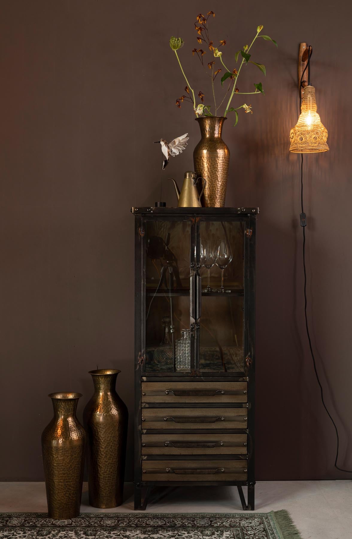 Wandleuchte ALEN in Natur/Gold präsentiert im Onlineshop von KAQTU Design AG. Wandleuchte ist von White Label Living