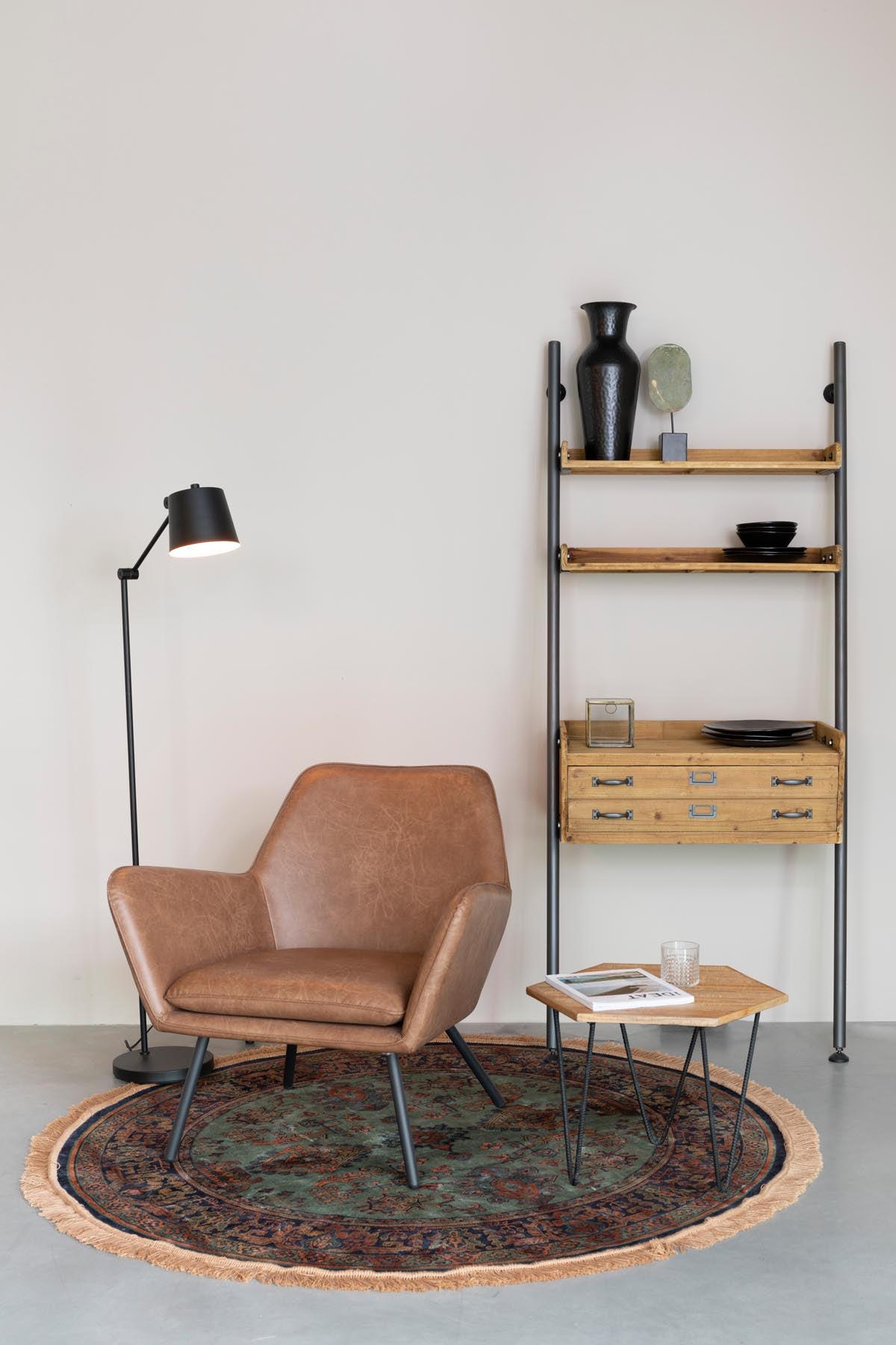 Teppich Raz rund in Grün präsentiert im Onlineshop von KAQTU Design AG. Teppich ist von White Label Living
