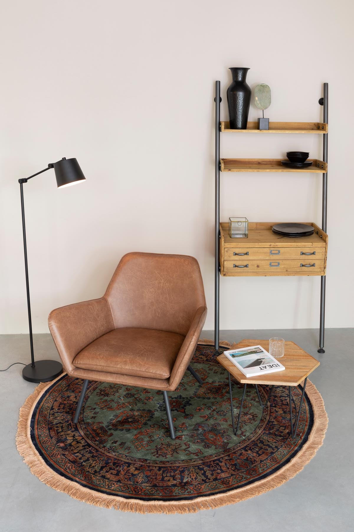 Teppich Raz rund in Grün präsentiert im Onlineshop von KAQTU Design AG. Teppich ist von White Label Living