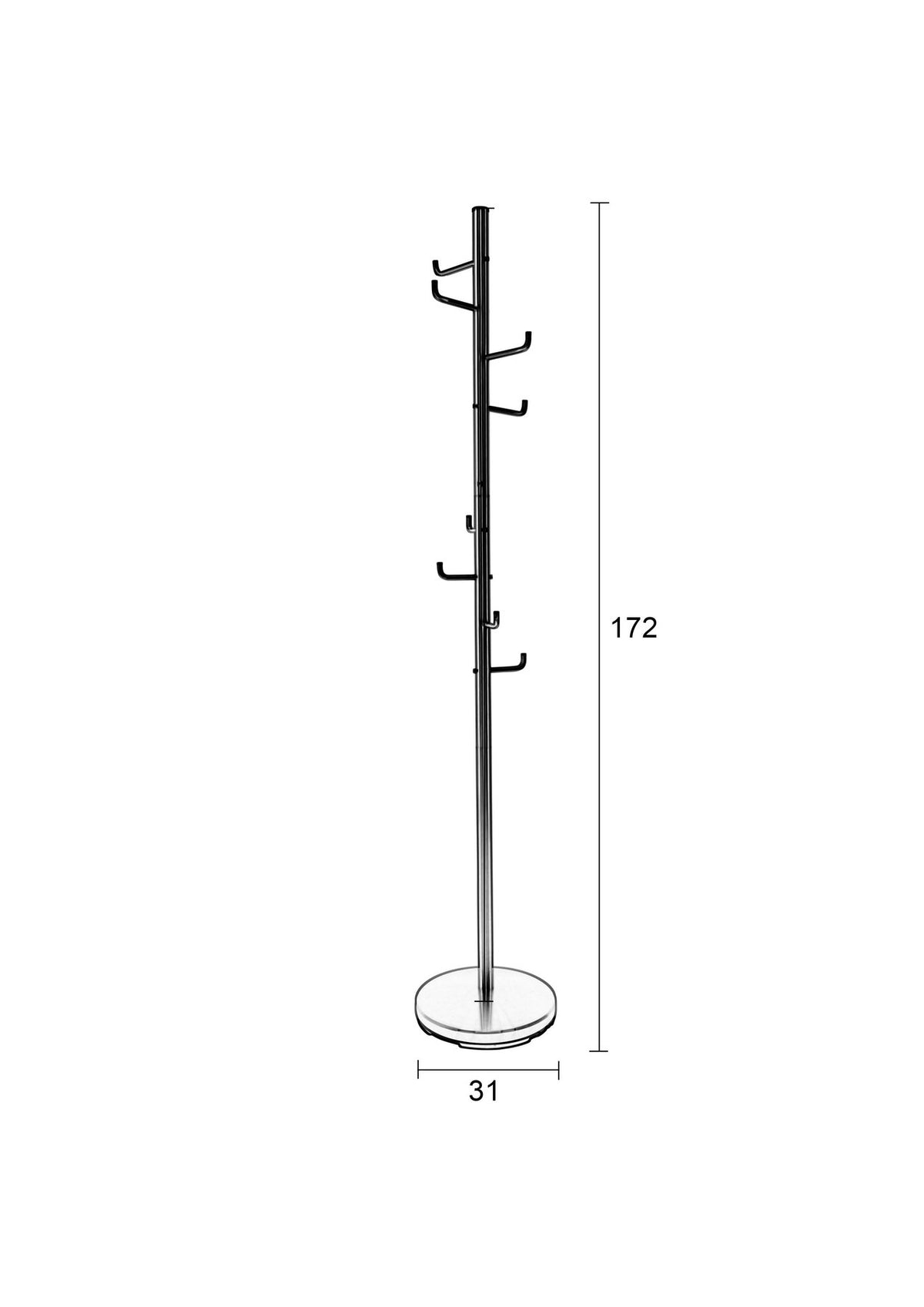 Kleiderständer HOOKED in Silber präsentiert im Onlineshop von KAQTU Design AG. Kleiderständer ist von White Label Living