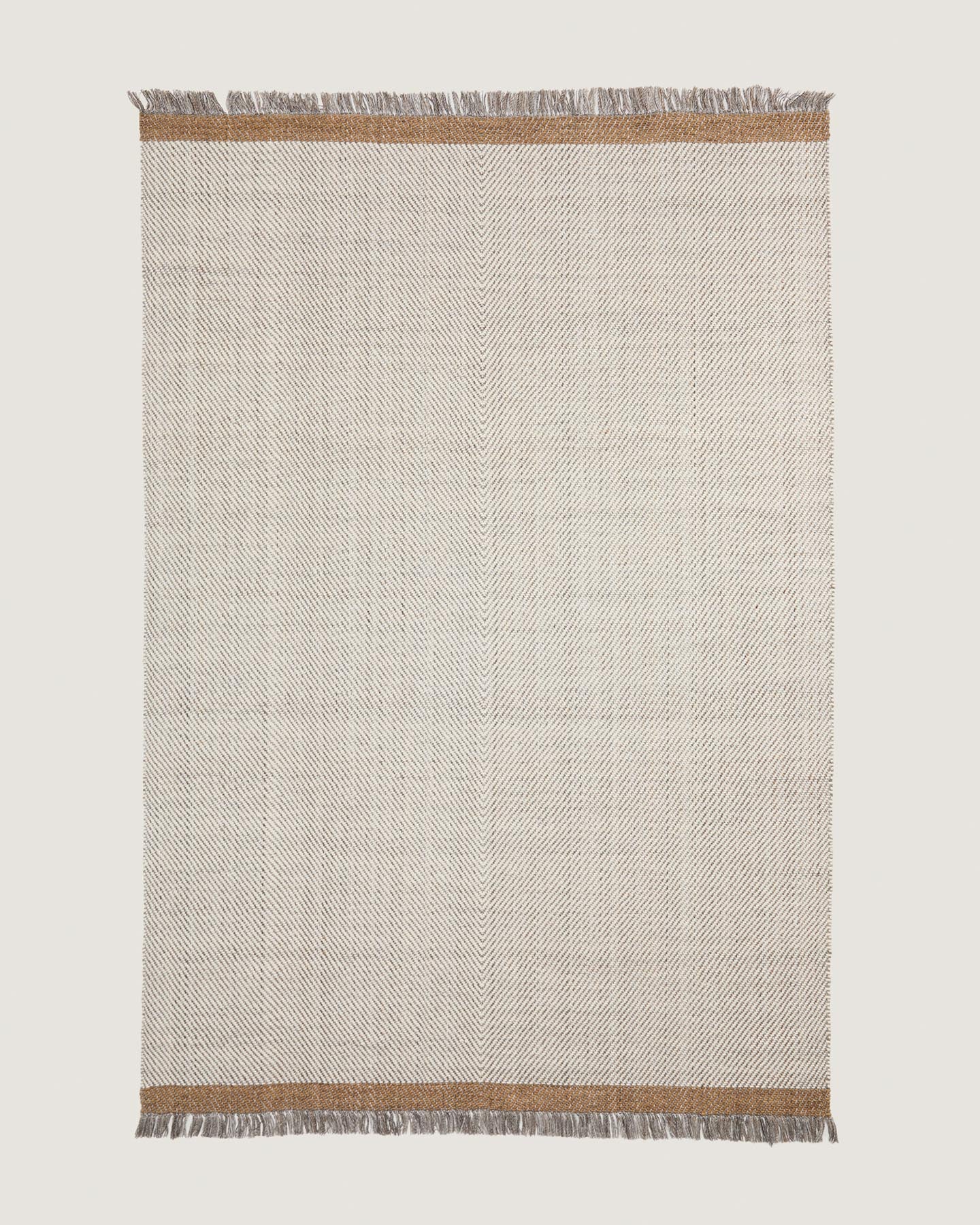 Wollteppich Brina mit Jacquard-Fischgrätmuster, beige, 300 x 200 cm in Beige präsentiert im Onlineshop von KAQTU Design AG. Teppich ist von Kave Home